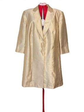 John Meyer of Norwich Long  Gold Blazer Dress Jacket Size 26W